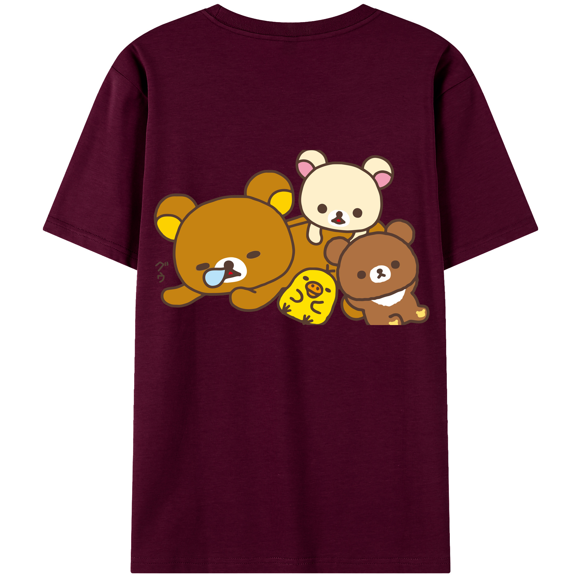 （画像用） リラックマ リラックマ キイロイトリ Rilakkuma Korilakkuma Kiiroitori レディース半袖Tシャツ(バックプリント)